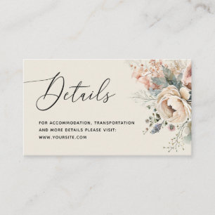 Tarjeta De Recepción Acuarela boho detalles florales. Boda elegante