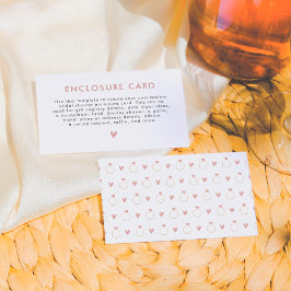 Tarjeta De Recepción Acuarela Bridal Shower Ring & Heart Enclosure