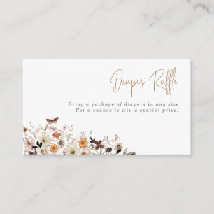 Tarjeta De Recepción Acuarela Caída Flores Silvestres Diaper Raffle