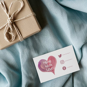 Tarjeta De Recepción Acuarela, corazón gracias Enlaces sociales