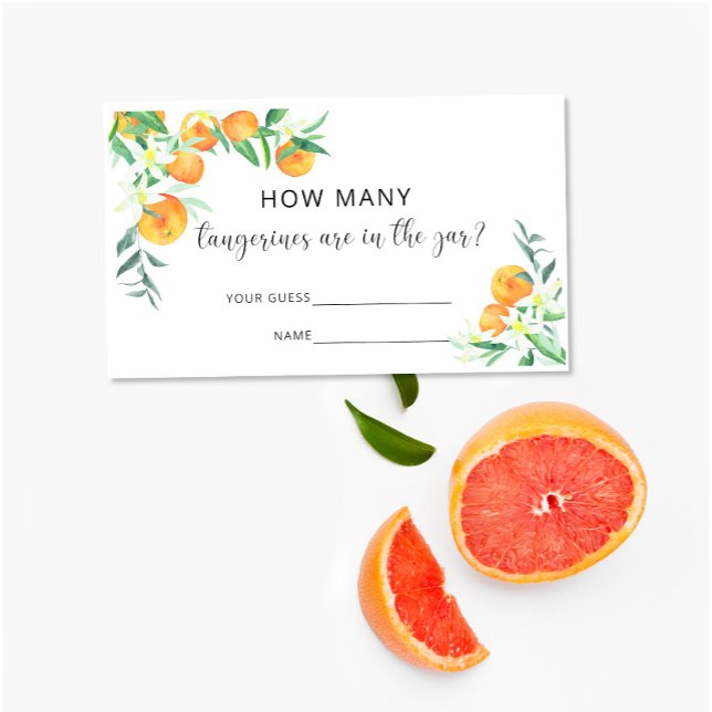 Tarjeta De Recepción Acuarela cuántas mandarinas hay en el frasco (Subido por el creador)