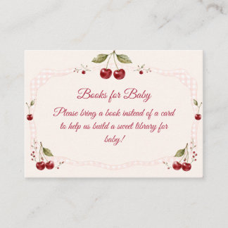 Tarjeta De Recepción Acuarela de cereza para baby shower con cuadros ro