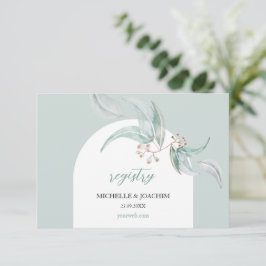 Tarjeta De Recepción Acuarela De Eucalipto Fresco Al Estilo Boho