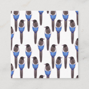 Tarjeta De Recepción Acuarela de la urraca cargada en cuenta negro o de