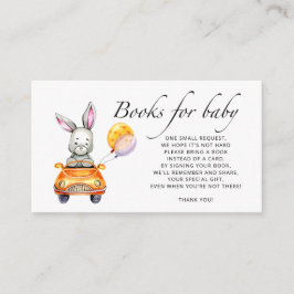 Tarjeta De Recepción Acuarela de libros de conejo para bebés para bolet