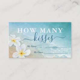 Tarjeta De Recepción Acuarela de Playa Juego de la Novia Cuántos Besos