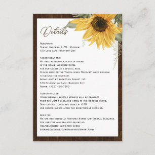 Tarjeta De Recepción Acuarela Detalles del boda de madera rústica giras