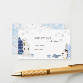 Tarjeta De Recepción Acuarela Elegante Bodega de animales del Ártico in