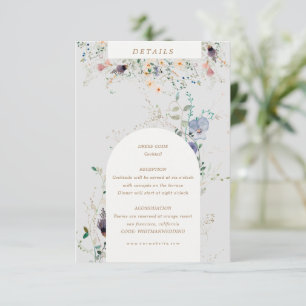 Tarjeta De Recepción acuarela elegante flores silvestres detalles de la