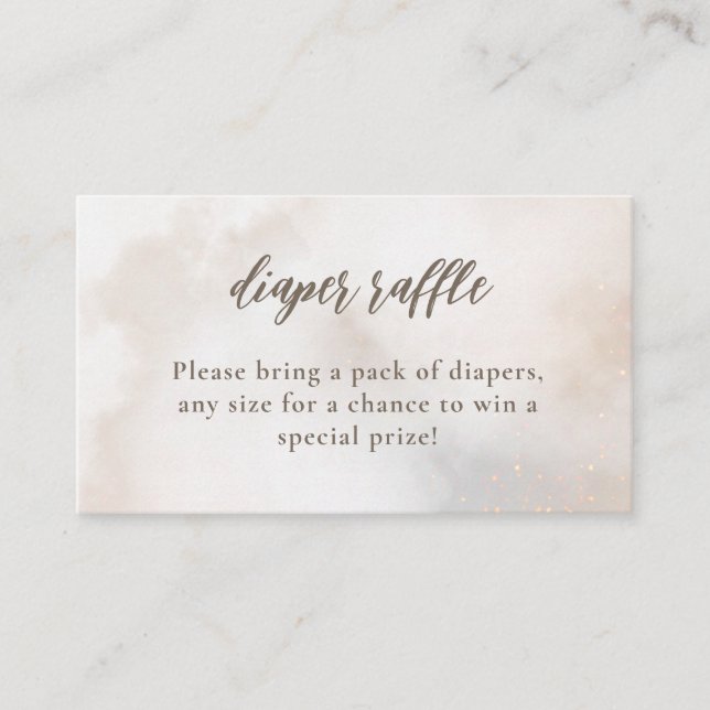 Tarjeta De Recepción Acuarela En La Nube 9 Diaper Raffle Baby Shower (Anverso)