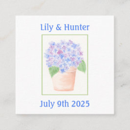 Tarjeta De Recepción Acuarela floja pintada a mano Hydrangea Floral