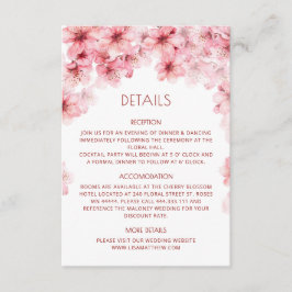 Tarjeta De Recepción Acuarela Flor de Cerezo Blanca