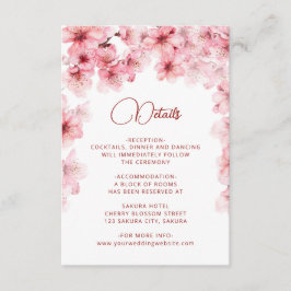 Tarjeta De Recepción Acuarela Flor de Cerezo Blanca