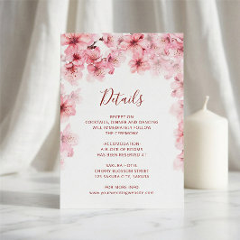 Tarjeta De Recepción Acuarela Flor de Cerezo Blanca