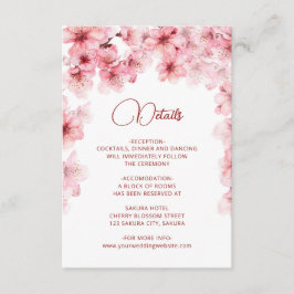 Tarjeta De Recepción Acuarela Flor de Cerezo Blanca