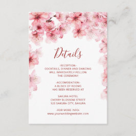 Tarjeta De Recepción Acuarela Flor de Cerezo Blanca