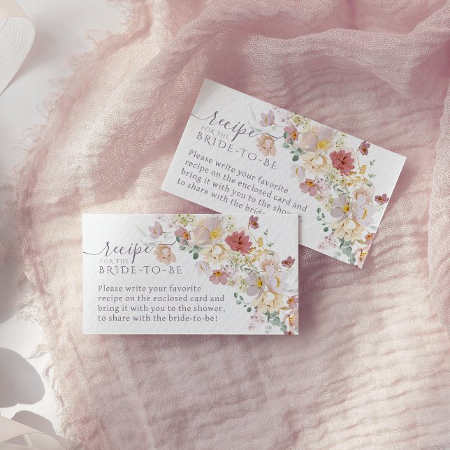 Tarjeta De Recepción Acuarela Flor silvestre Primavera púrpura Receta d (Subido por el creador)