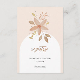 Tarjeta De Recepción Acuarela Floral Boho Terracotta Exótica