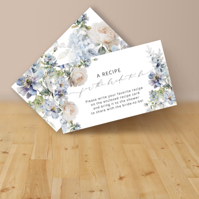 Tarjeta De Recepción Acuarela Floral Bridal Ducha Receta (Subido por el creador)