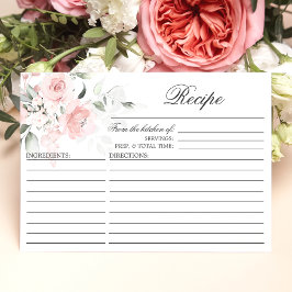Tarjeta De Recepción Acuarela Floral Ducha de novia Gabinete RECIPE