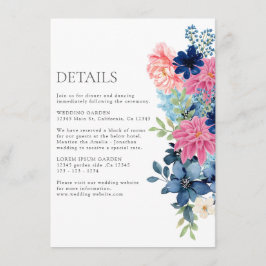 Tarjeta De Recepción Acuarela floral primavera botánica Detalles de la 