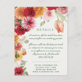 Tarjeta De Recepción Acuarela Florales Verde Salvia Jardín Boda
