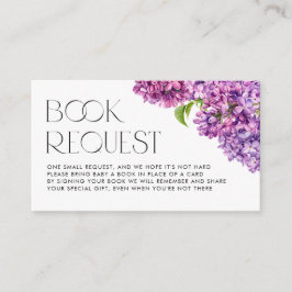Tarjeta De Recepción Acuarela Flores Lilac Solicitud Libros