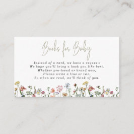 Tarjeta De Recepción Acuarela Flores salvajes Libros para Bebé