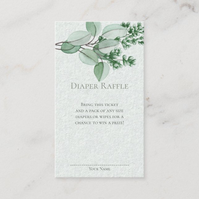 Tarjeta De Recepción Acuarela Fresas Blossoms Botánicos Diaper Raffle (Anverso)