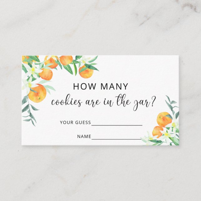 Tarjeta De Recepción Acuarela frute cuántas galletas hay en el frasco (Anverso)