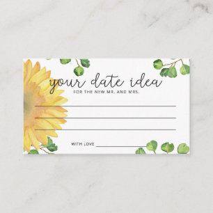 Tarjeta De Recepción Acuarela girasol Ideas para una noche de cita \ Ta
