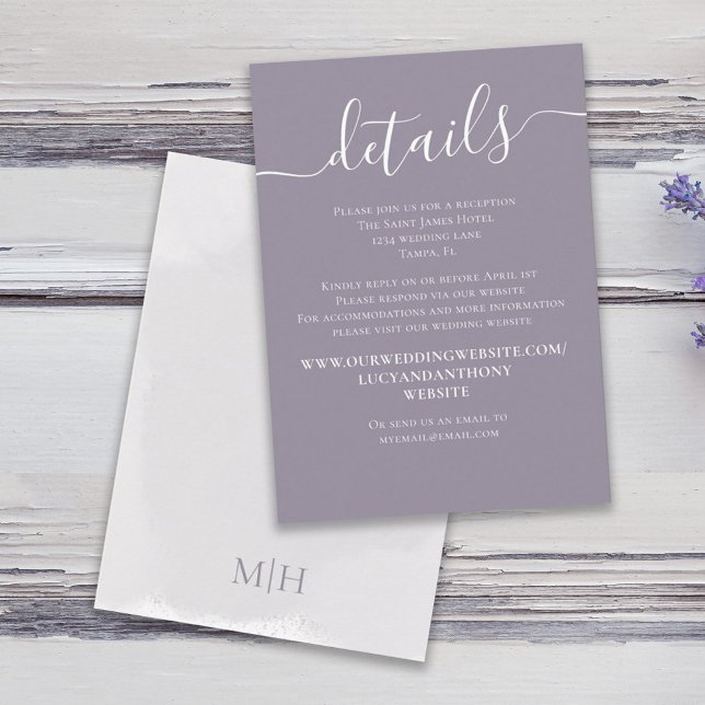 Tarjeta De Recepción Acuarela Lavanda Lilac Detalles del código QR simp (Subido por el creador)