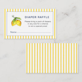 Tarjeta De Recepción Acuarela Lemons Bebé ducha Diaper Raffle