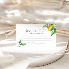 Tarjeta De Recepción Acuarela limonero Ideas de la noche. Frasco de fec