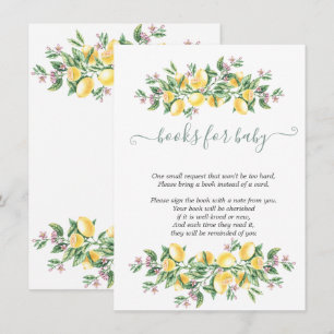 Tarjeta De Recepción Acuarela Limones Flores Botánicas