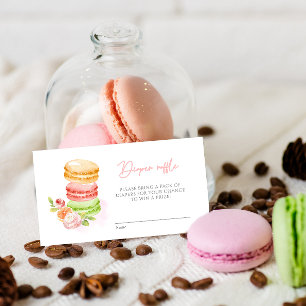 Tarjeta De Recepción Acuarela Macaroons Baby Shower Diaper Raffle