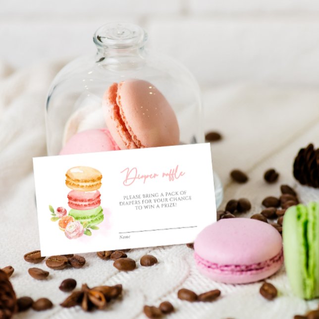 Tarjeta De Recepción Acuarela Macaroons Baby Shower Diaper Raffle (Subido por el creador)