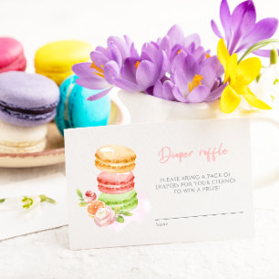 Tarjeta De Recepción Acuarela Macaroons Baby Shower Diaper Raffle Enc