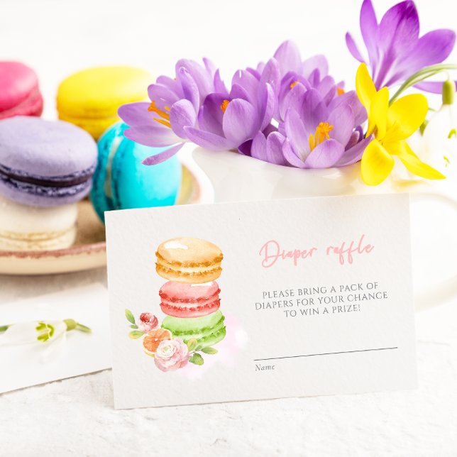 Tarjeta De Recepción Acuarela Macaroons Baby Shower Diaper Raffle Enc (Subido por el creador)