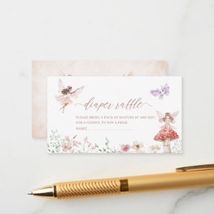 Tarjeta De Recepción Acuarela Magia Floral Hada Princesa Show de Bebé