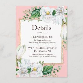 Tarjeta De Recepción Acuarela Magnolia Rubor