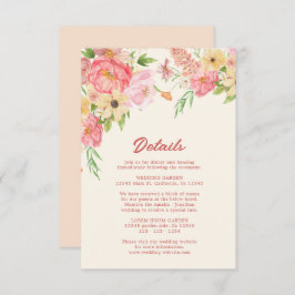 Tarjeta De Recepción Acuarela mantequilla floral detalles de Boda amari