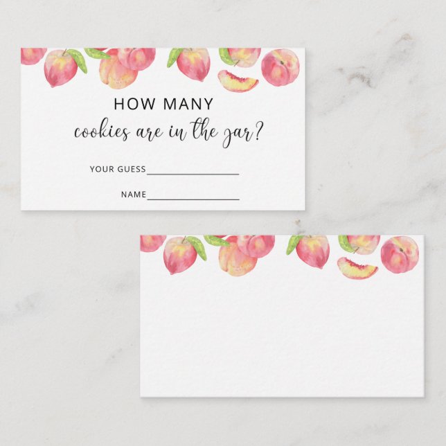 Tarjeta De Recepción Acuarela melodía cuántas galletas hay en el frasco (Anverso / Reverso)