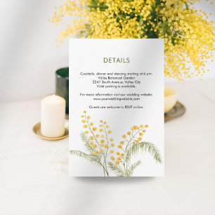 Tarjeta De Recepción Acuarela mimosa flores linda boda primavera
