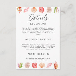 Tarjeta De Recepción Acuarela moderna playa de verano