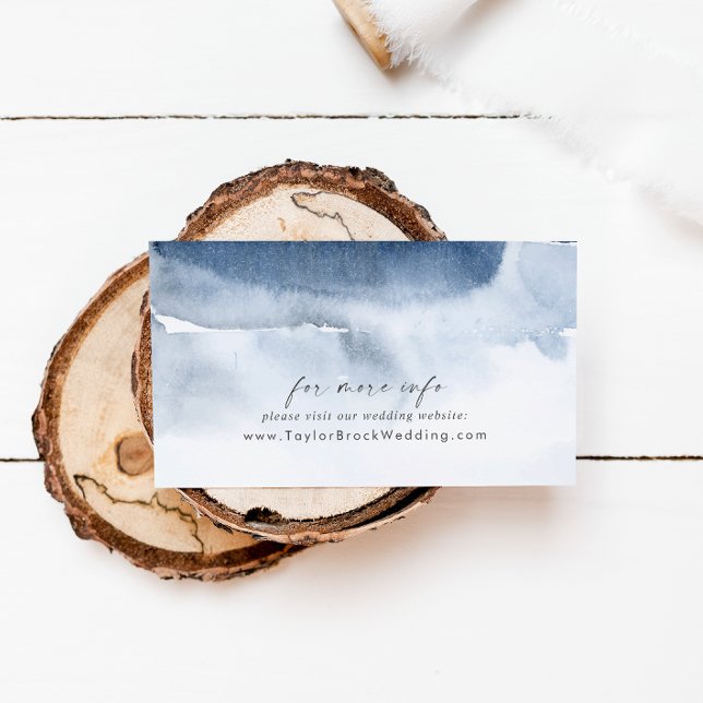 Tarjeta De Recepción Acuarela moderna | Sitio web de Bodas azules (Subido por el creador)