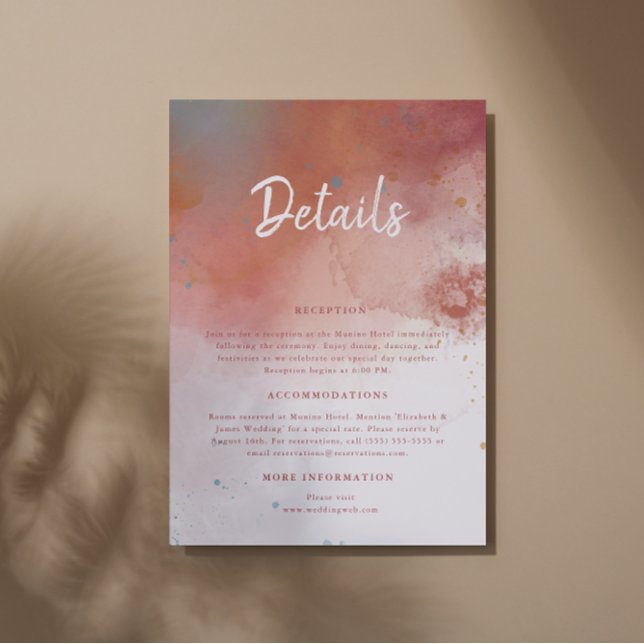 Tarjeta De Recepción Acuarela moderna Terracotta Desert Boho Boda (Subido por el creador)