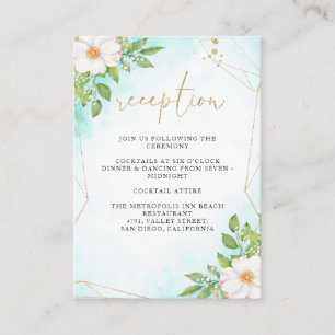 Tarjeta De Recepción Acuarela Ombre Anemone Floral Wedding Receptor