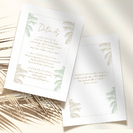 Tarjeta De Recepción Acuarela Palm Tropical Boho Boda Detalles