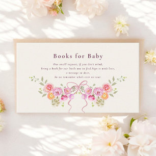 Tarjeta De Recepción Acuarela pastel Solicitud de libro para baby showe